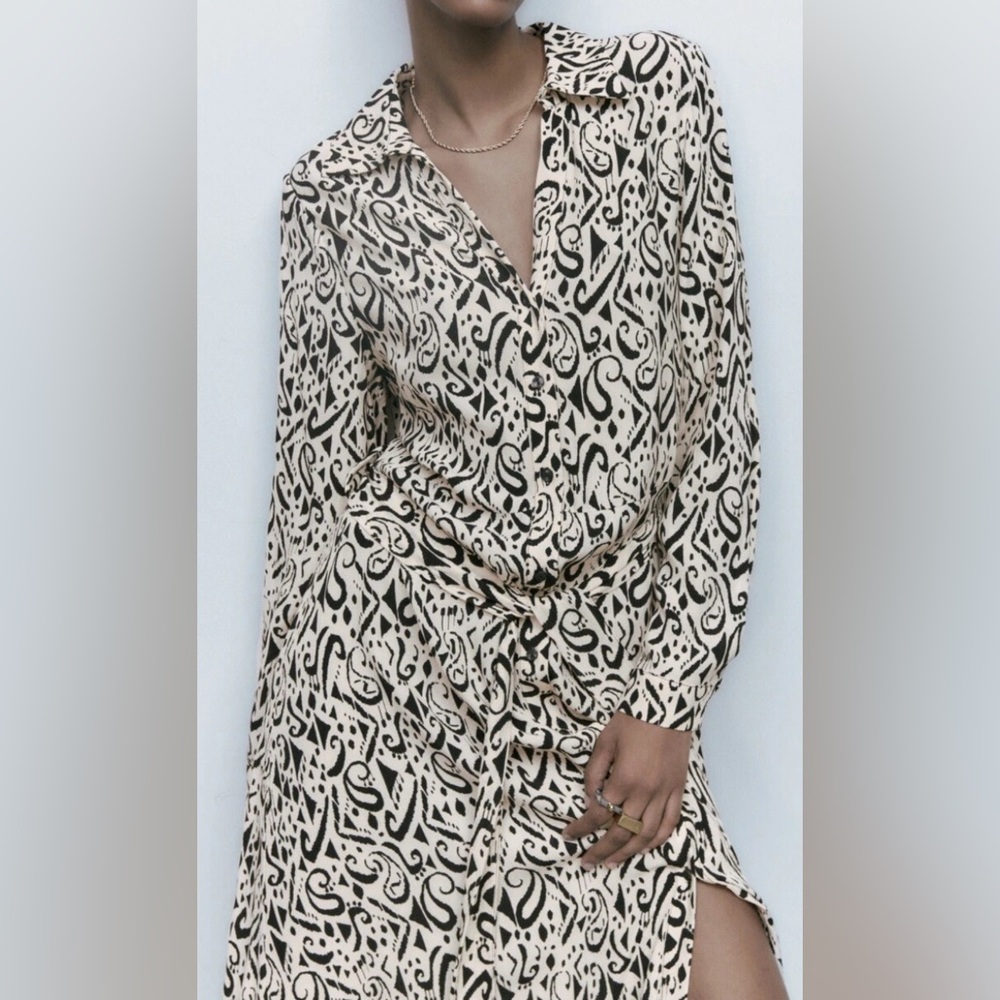 ZARA MIDI MAXI PRINTED SHIRT
DRESS Print l - Picture 6 of 12